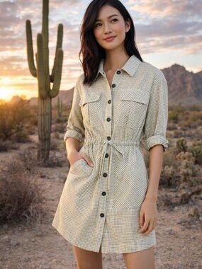 Veronica Beard Yellow Plaid Mini Dress